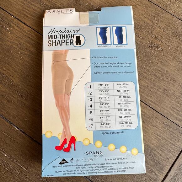 SPANX Assets Women's 5 (225lbs-265lbs) High Waist Mid Thigh Shaper Shorts Nude - Picture 4 of 6